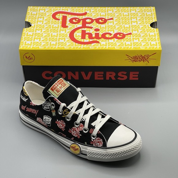 Converse Men's 6 Sneakers Lo Black Topo Chico Limited Edition Women's 8 A10455C